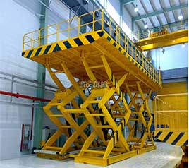 非標雙跨剪叉升降機安裝完畢！